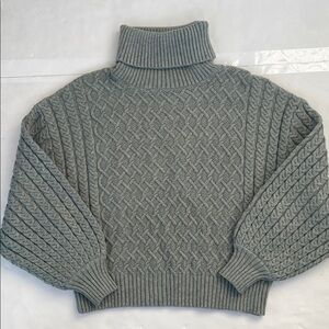 Truth by Republic Chunky Knit Turtleneck Sweater with Cable Pattern Small